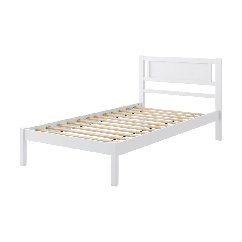 Wood Bed Frame with Headboard and Wooden Slats Support, Sturdy Platform Design for Comfortable Sleep