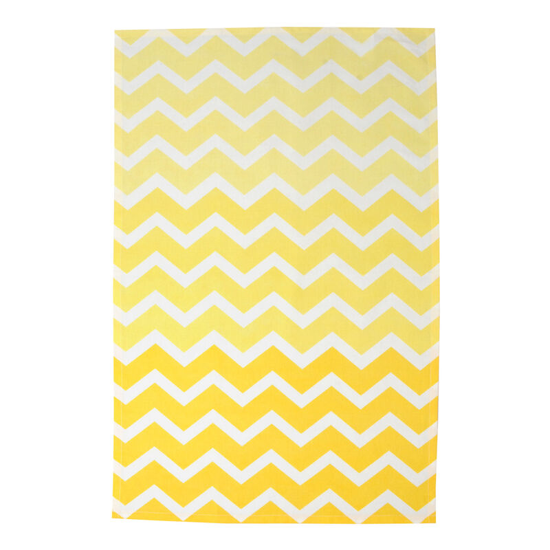 Set of 2 Yellow and White Chevron Dish Towel  28"