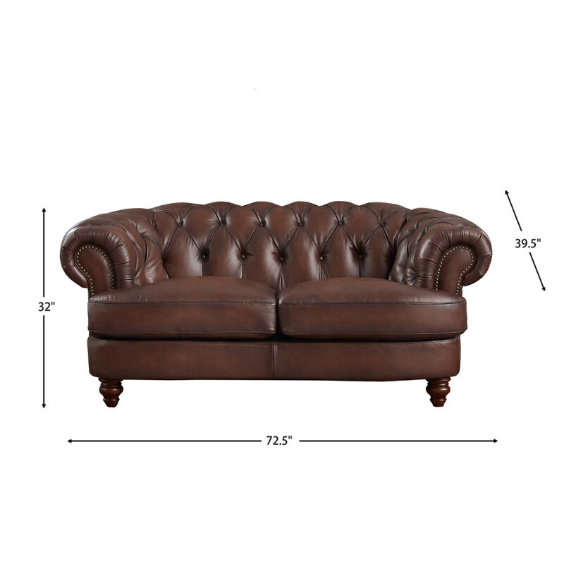 Newport Top Grain Leather Loveseat