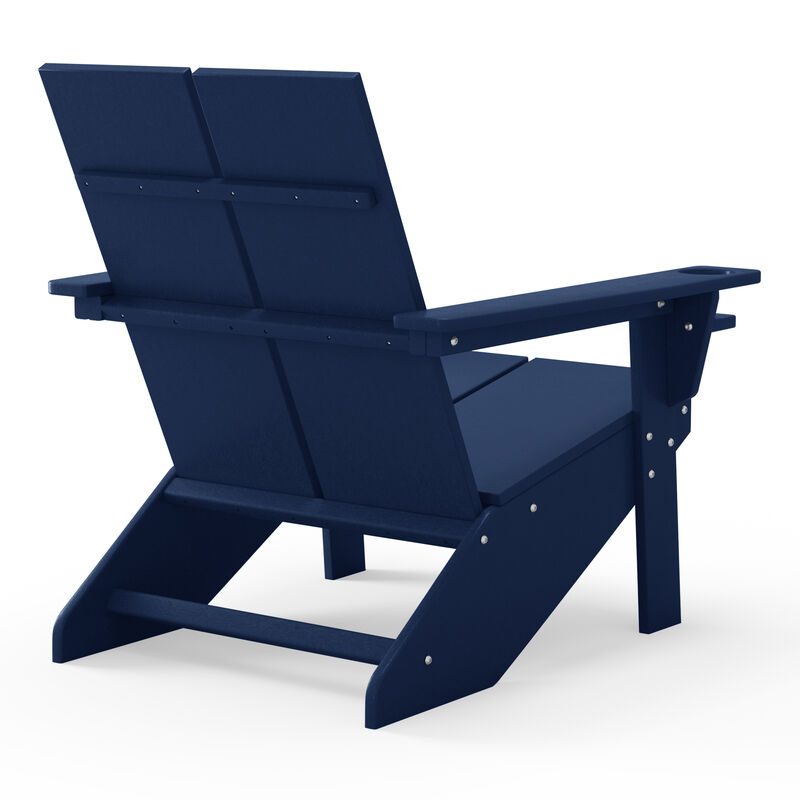 WestinTrends Outdoor HDPE Modern Adirondack Chair with Cup Holder (Set of 4)