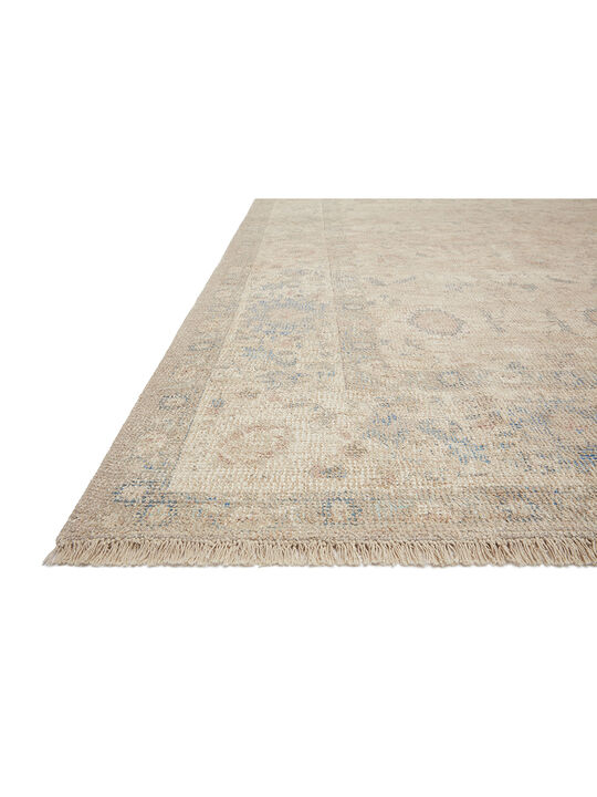 Priya PRY05 Natural/Blue 18" x 18" Sample Rug