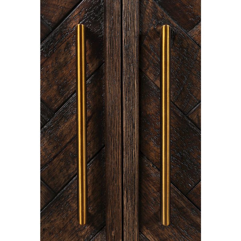 Jofran Gramercy Mid-Century Modern Chevron Four Door 79 Accent Cabinet