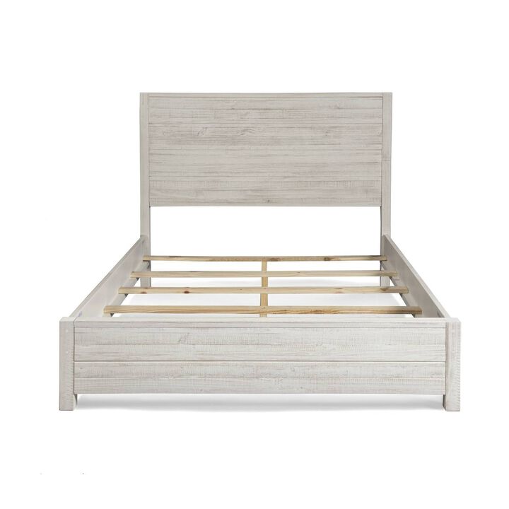 FarmHome Solid Pine Platform Bed – Rustic Wooden Frame with Sturdy Slats & Timeless Farmhouse Charm