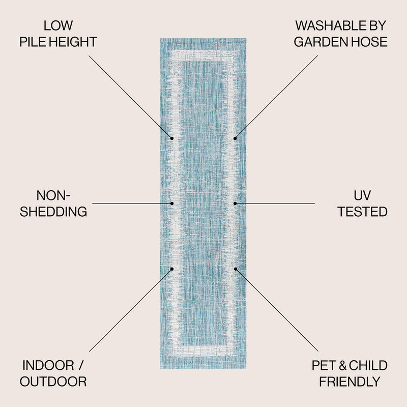 Scandi Minimalist Border Indoor/Outdoor Area Rug