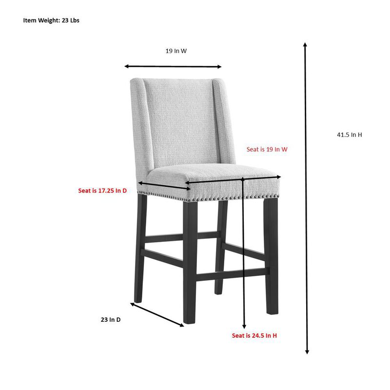 Carolina Living Upholstered 24 Counter Stool - Set of 2 - Natural Driftwood - Fawn Upholstery