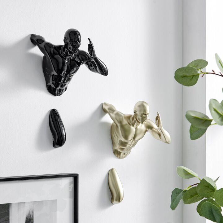 Metallic Red, Gold and Chrome Set of three Resin Wall Runners