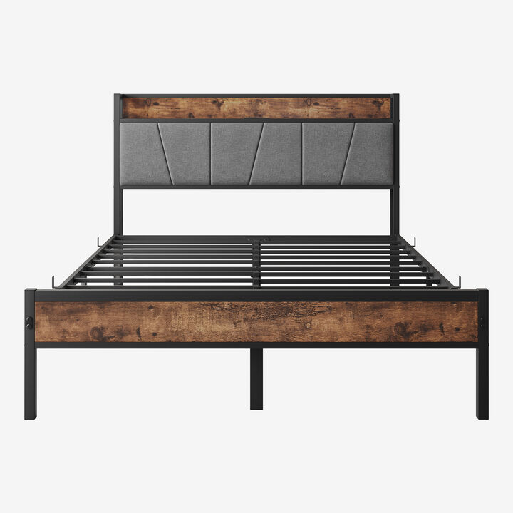 Hivvago FullSized Easy Assembly Full Metal Vintage Platform Bed Frame