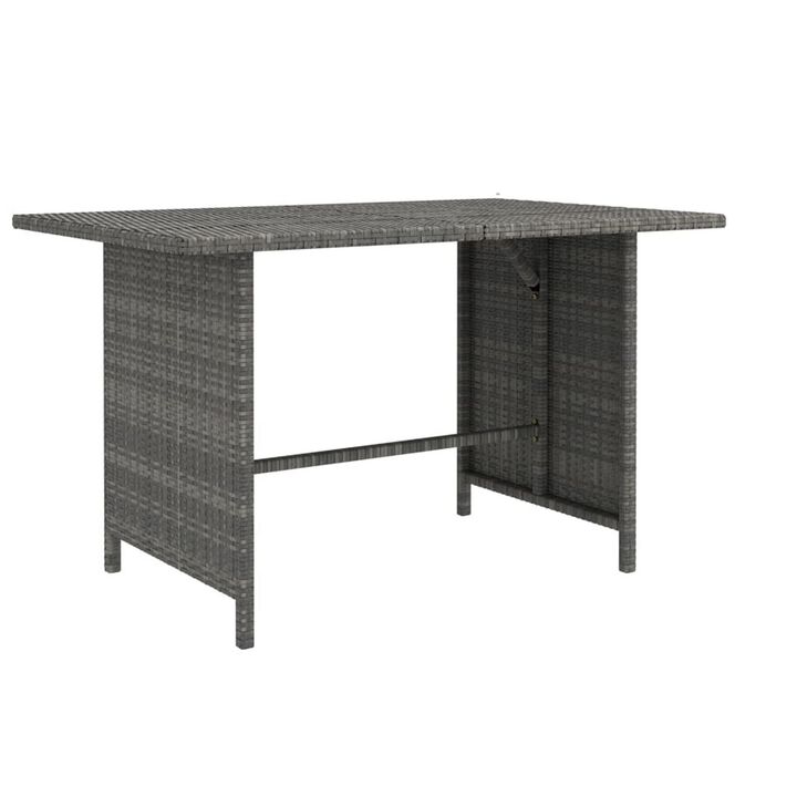Avio 9pc Outdoor Modular Sofa Set, Square Coffee Table, Gray Rattan - Benzara
