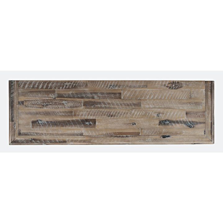 Jofran Rustic Shores 48 Coastal Distressed Acacia Four-Door Accent Cabinet
