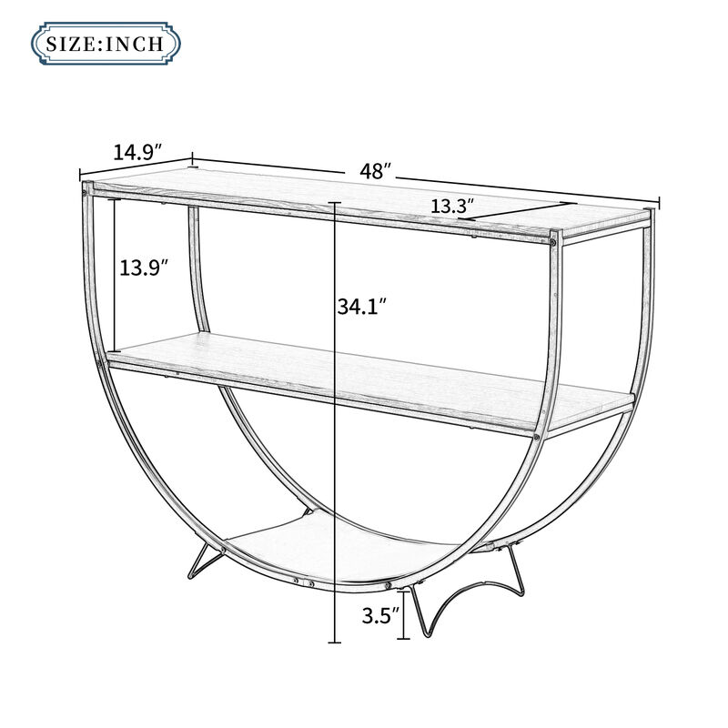 Merax Industrial Demilune Shape Console Table