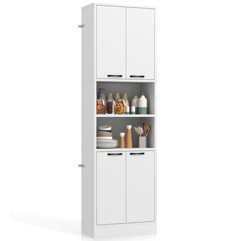Hivvago 75 Inch Kitchen Pantry Cabinet Tall Cupboard with Doors and Shelves