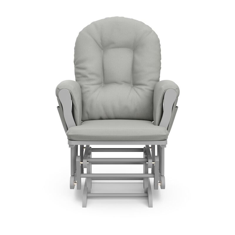 Storkcraft Hoop Glider and Ottoman - Pebble Gray with Light Gray