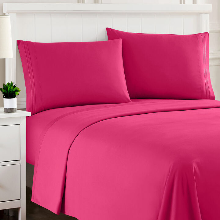 5 Piece Sheet Set, Ultra Soft 1800 Series Collection - Split King, Royal Blue
