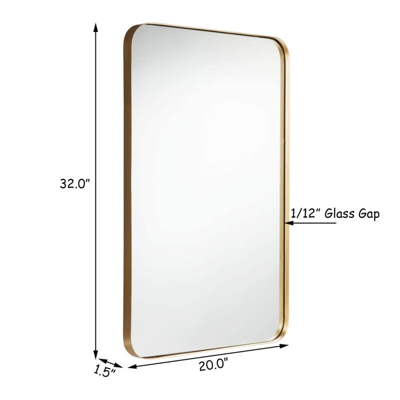 32" x 20" Metal Frame Wall-Mounted Rectangle Mirror