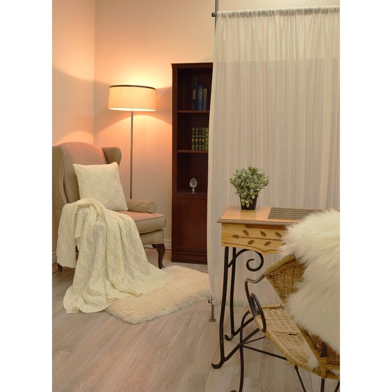 Faux Linen Privacy Panel, 42" x 72", Adjustable Height