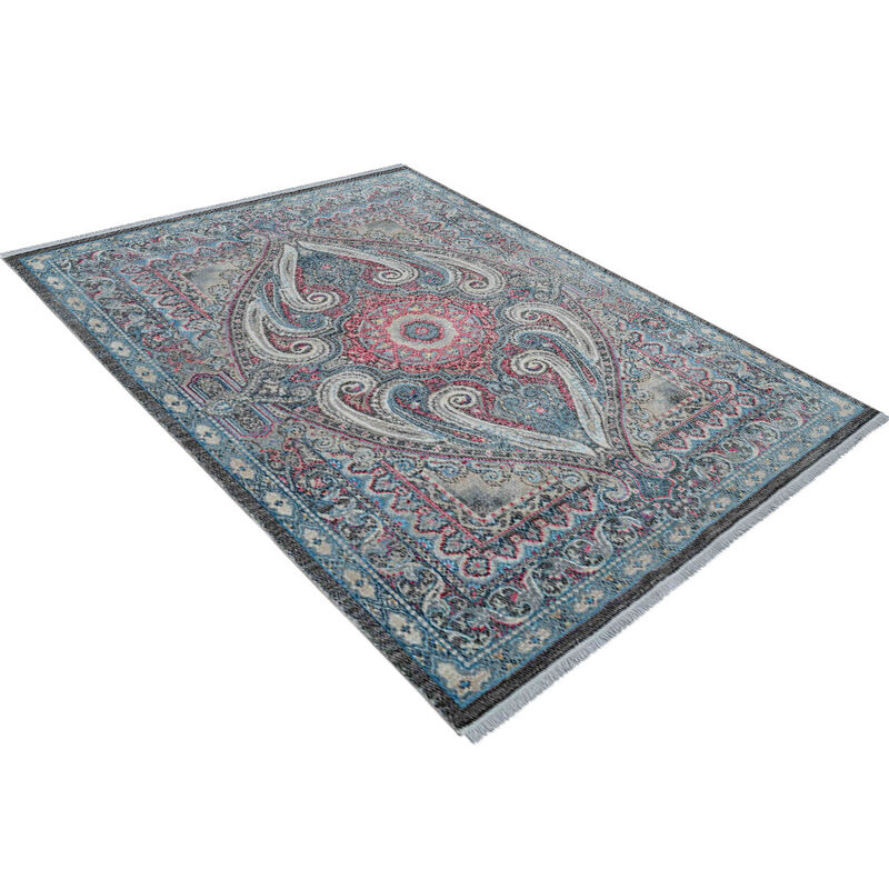 RUGSOTIC CARPETS MACHINE MADE POLYESTER AREA RUGS  - 4'x5'11'', Rectangle Shape, Brown Gray Color, Classic Oriental Traditional  Design, Low Pile Machine Made Area Rugs (M00106)