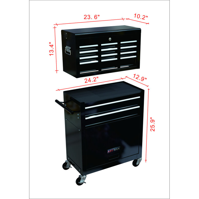 High Capacity Rolling Tool Chest With Wheels And Drawers, 8-Drawer Tool Storage Cabinet