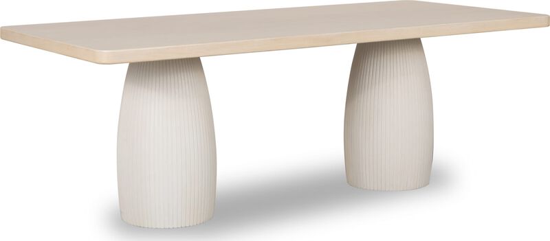 Zinnia Plaster Base Wood Top Dining Table