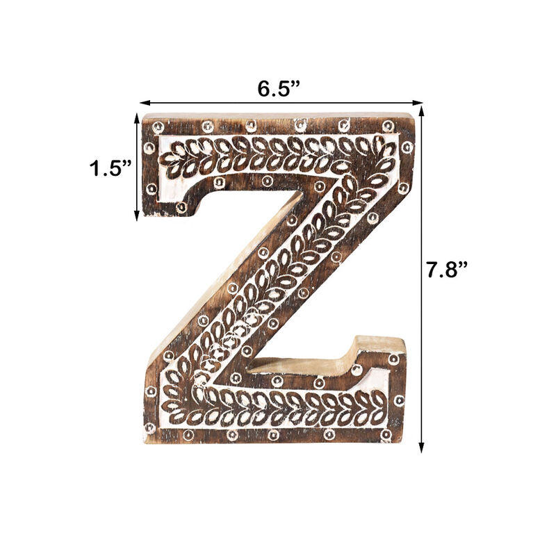 Vintage Natural Handmade Eco-Friendly "Z" Alphabet Letter Block For Wall Mount & Table Top Décor