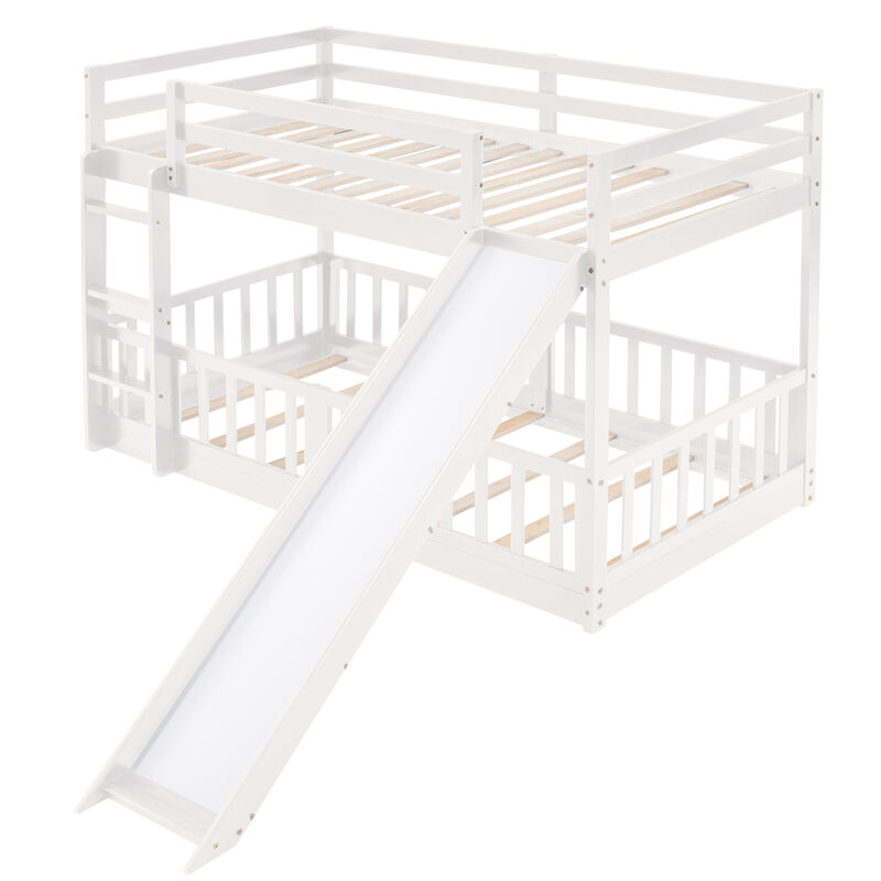 Twin Over Twin Bunk Bed With Slide And Ladder