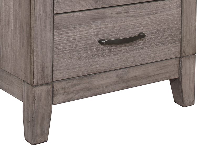 Streamdale Modern Nightstand with 2 Drawers, Brownish Gray Finish