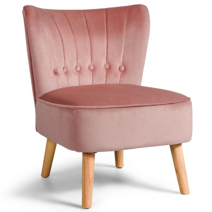 Hivvago Armless Accent Chair Tufted Velvet Leisure Chair