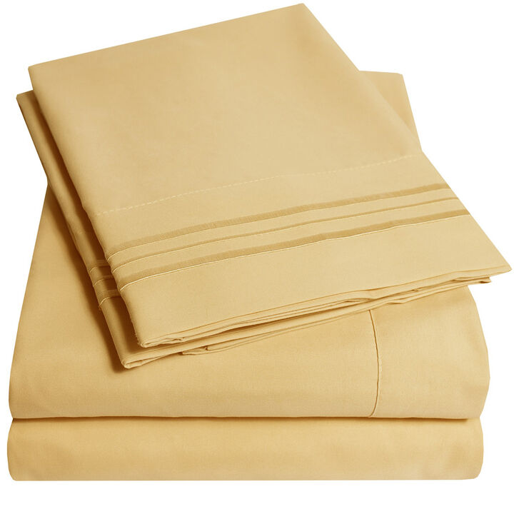 5 Piece Sheet Set, Ultra Soft 1800 Series Collection - Split King, Royal Blue