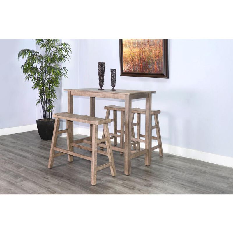 Sunny Designs Beach Pebble 30'H Bench, Wood Seat