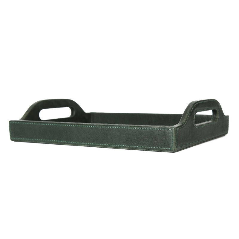 Ombra Leather Serving Tray -  Green