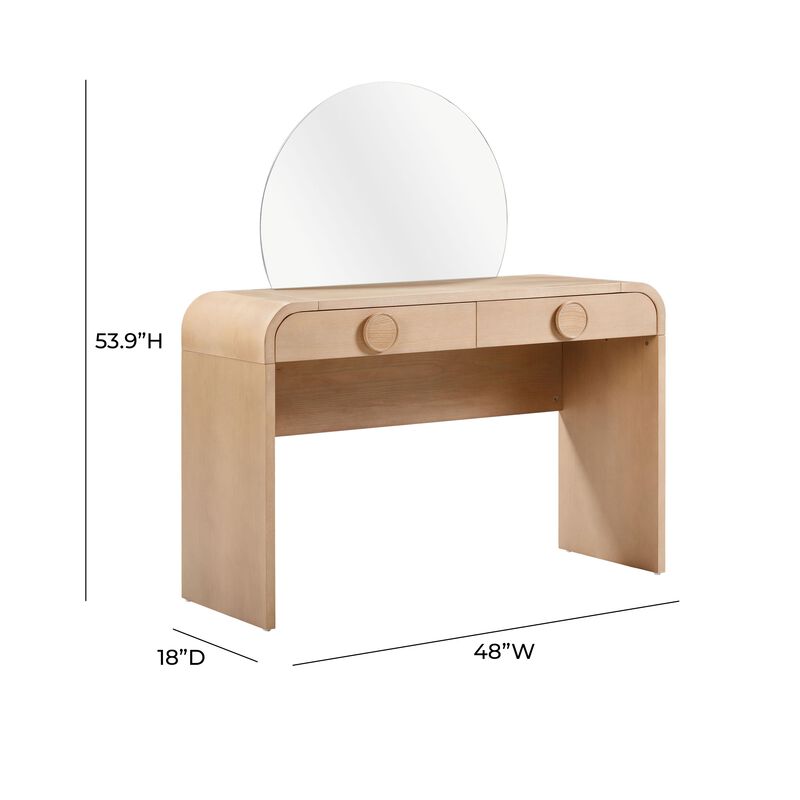 Moonrise 2-Drawer Vanity Desk with Mirror