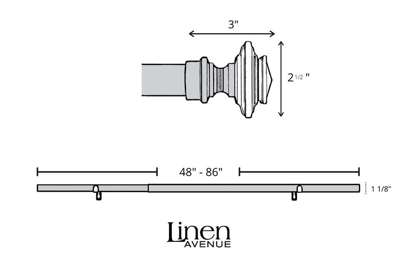 Linen Avenue Glass Square Double Window Curtain Rod Set