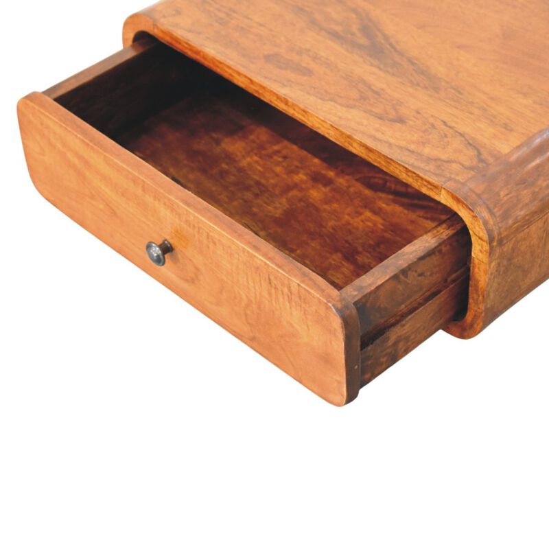 Artisan Furniture Solid Wood Avora Wall-Mounted Honey Caramel 1 Drawer Nightstand