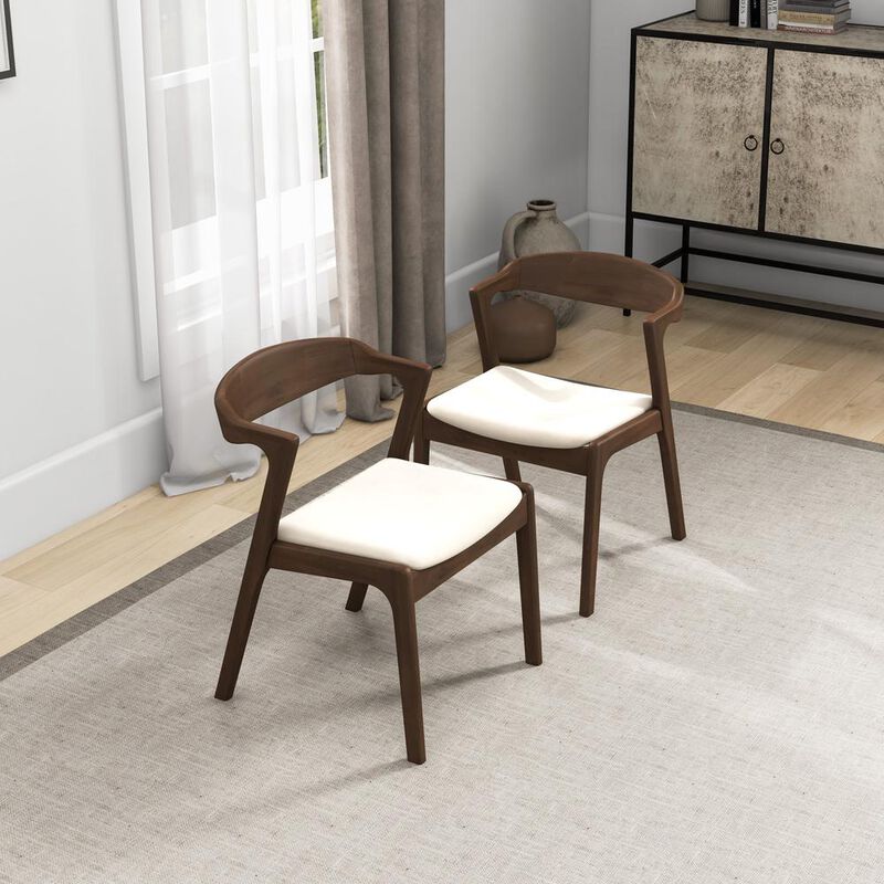 Ashcroft Furniture Co Dakota Mid-Century Modern Solid Wood Velvet Dining Chair (Set of 2)