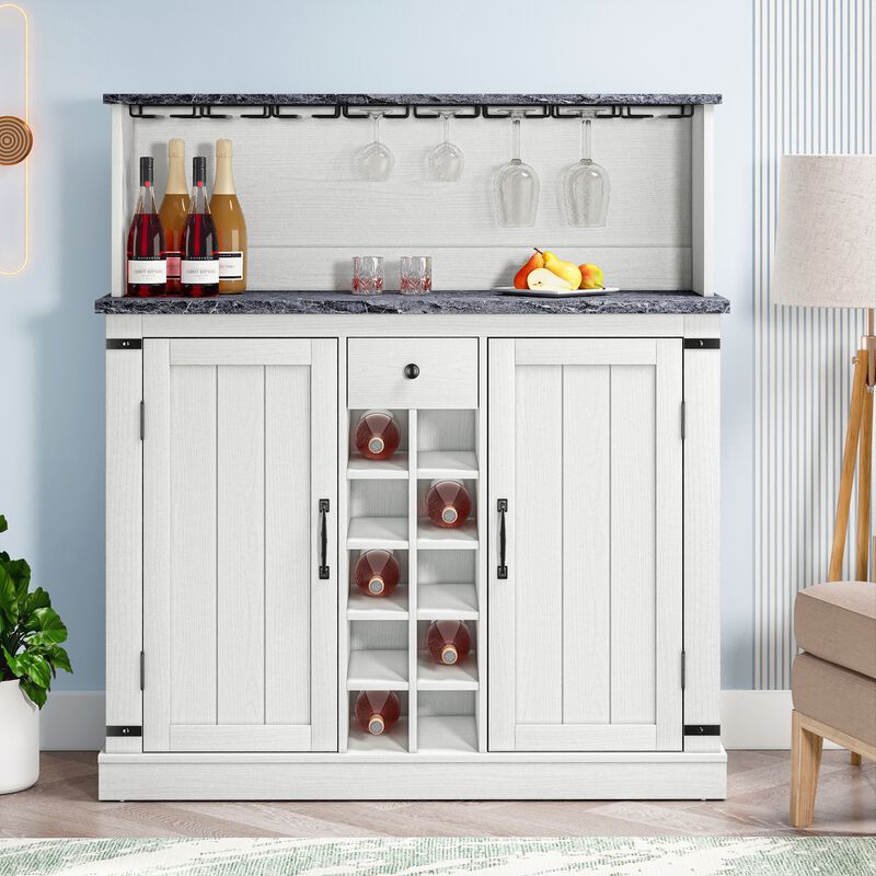 FESTIVO Farmhouse Buffet Bar Cabinet with Wine Storage