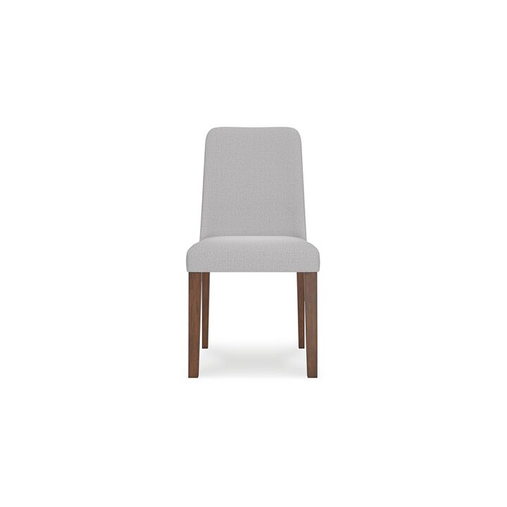 Jeyn Dining Side Chair Set of 2, Solid Hardwood, Light Gray Polyester - Benzara
