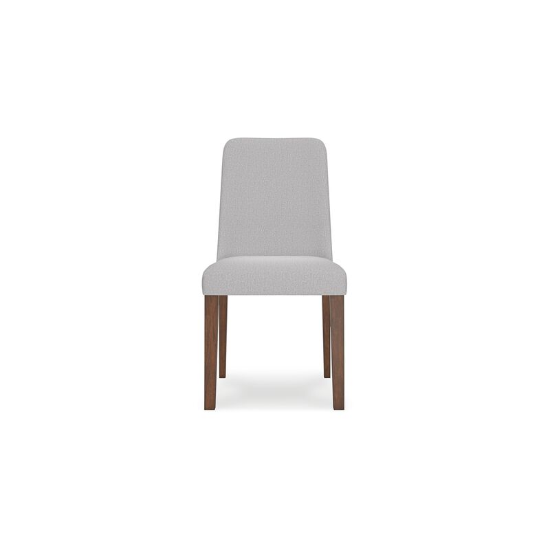 Jeyn Dining Side Chair Set of 2, Solid Hardwood, Light Gray Polyester - Benzara