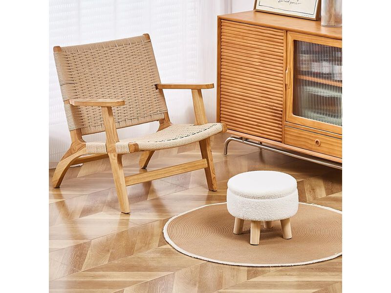 Wimarsbon Modern Round Footrest with Soft Padded Seat