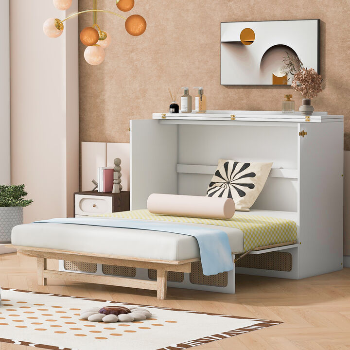 Merax Murphy Bed Cabinet with a Storage Drawer