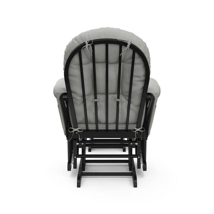 Storkcraft Hoop Glider and Ottoman - Black with Light Gray