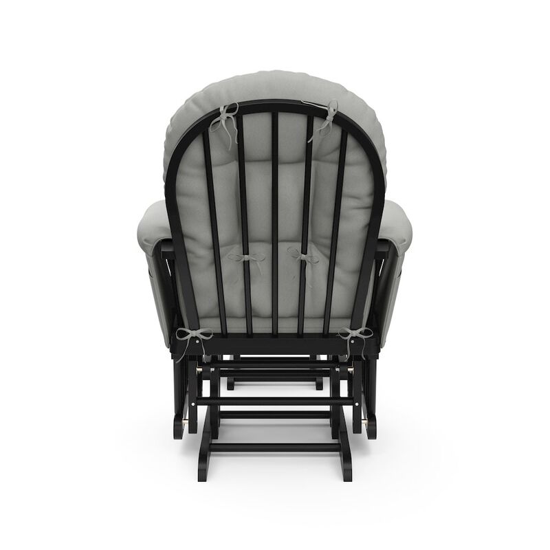 Storkcraft Hoop Glider and Ottoman - Black with Light Gray