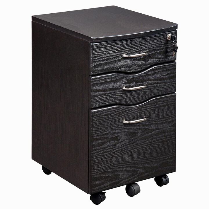 Techni Mobili Rolling storage and File Cabinet. Color: Espresso