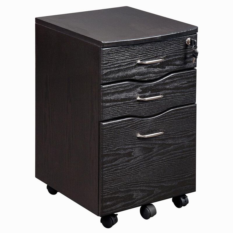 Techni Mobili Rolling storage and File Cabinet. Color: Espresso