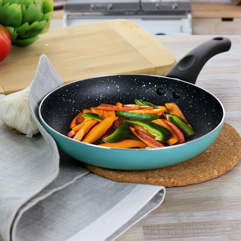 Oster Luneta 8 Inch Aluminum Nonstick Frying Pan in Turquoise