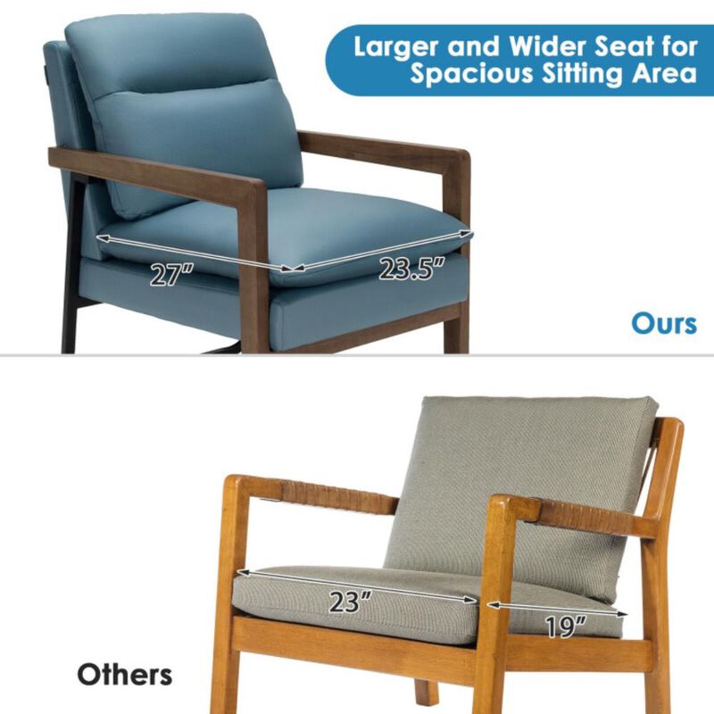 Hivvago Single Sofa Chair with Extra-Thick Padded Backrest and Seat Cushion