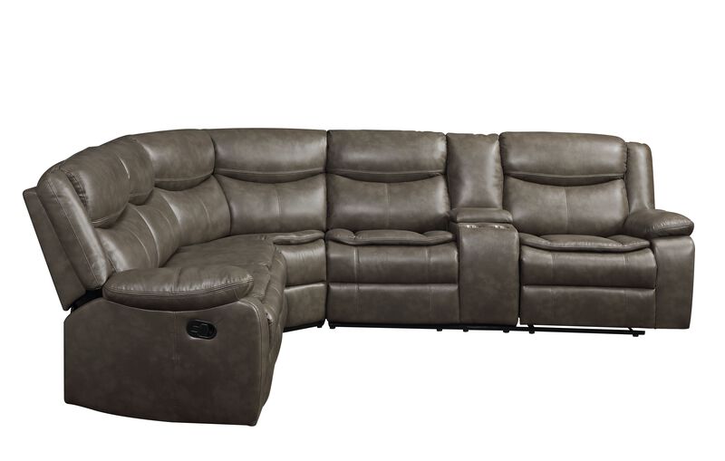 Modern Leather-Aire Match Sectional Sofa Motion Comfort and Style