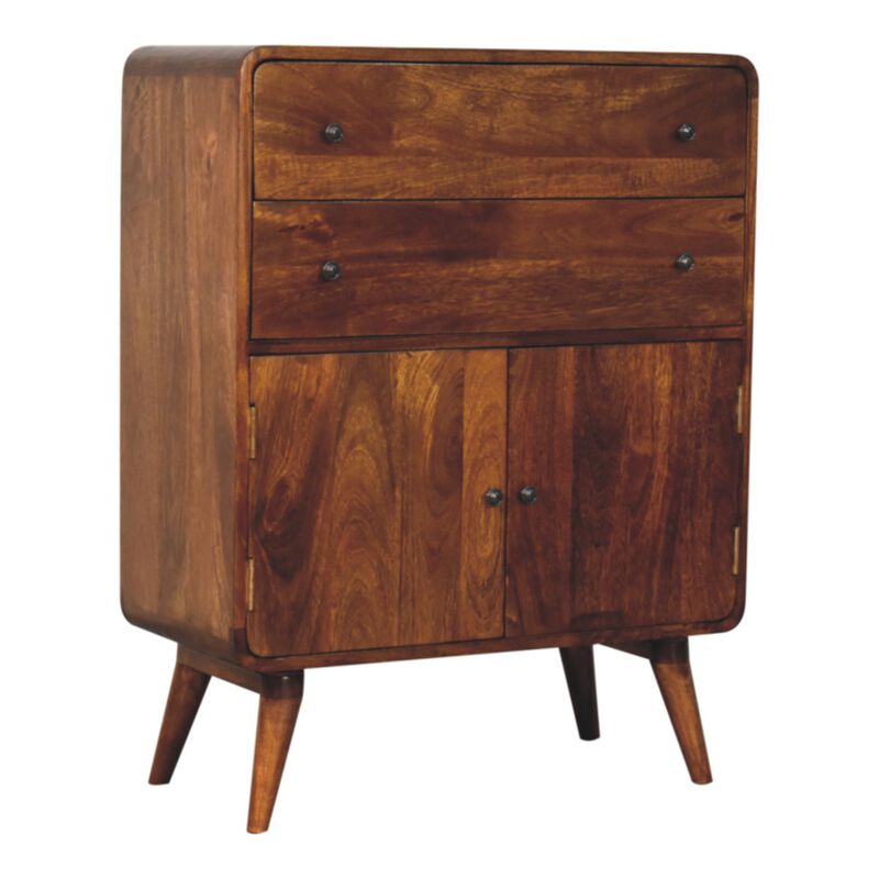 Artisan Furniture Solid Wood Curved Nordic Charm Cabinet
