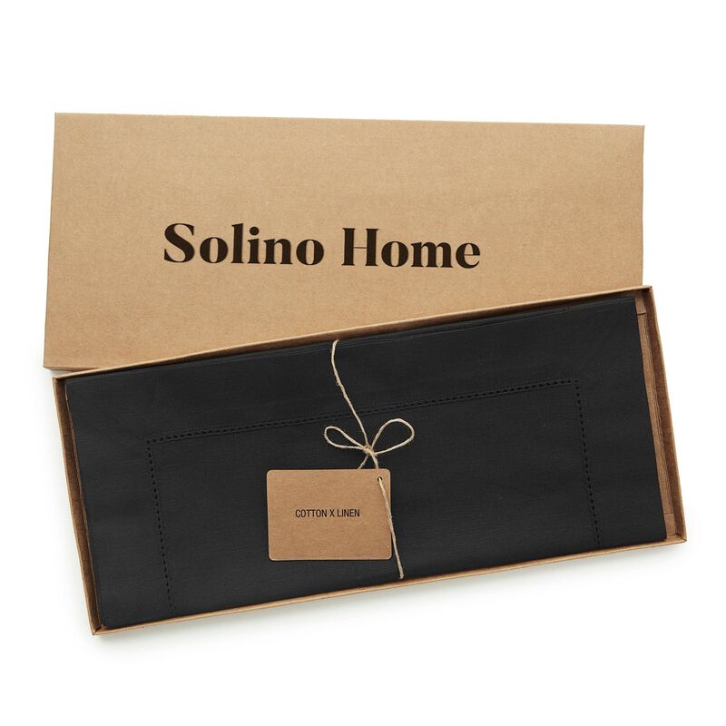 Solino Home Cotton Linen Hemstitch Table Runner