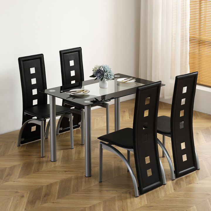 5-Piece Dining Table Set for 4 Stylish Kitchen Table Set with Chairs for Modern Dining Rooms