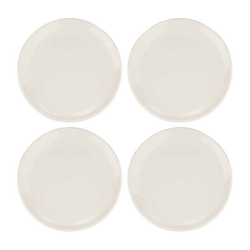 Gourmet dia.12" Round Warm White Porcelain Plate (Set of 4)
