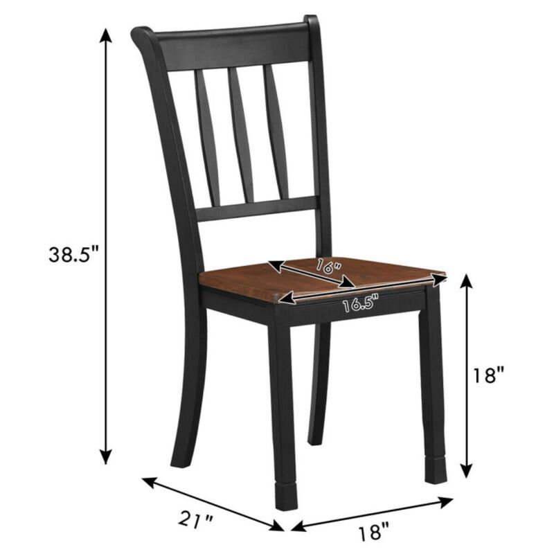 Hivvago 2 Pieces Solid Whitesburg Spindle Back Wood Dining Chairs